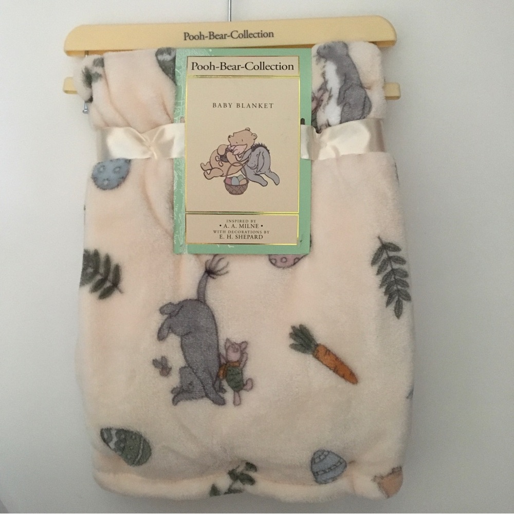 NEW Baby Blanket Lightweight Winnie the Pooh Easter Theme | Pooh Bear Collection